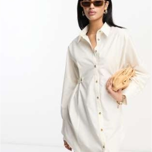 ASOS Elegant Cream Shirt Dress - Picture 1 of 4